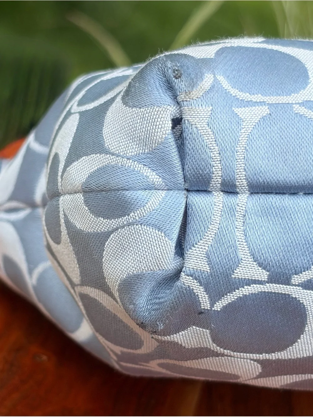 Coach Penelope Signature Sateen Baby Blue Hippie Crossbody EUC